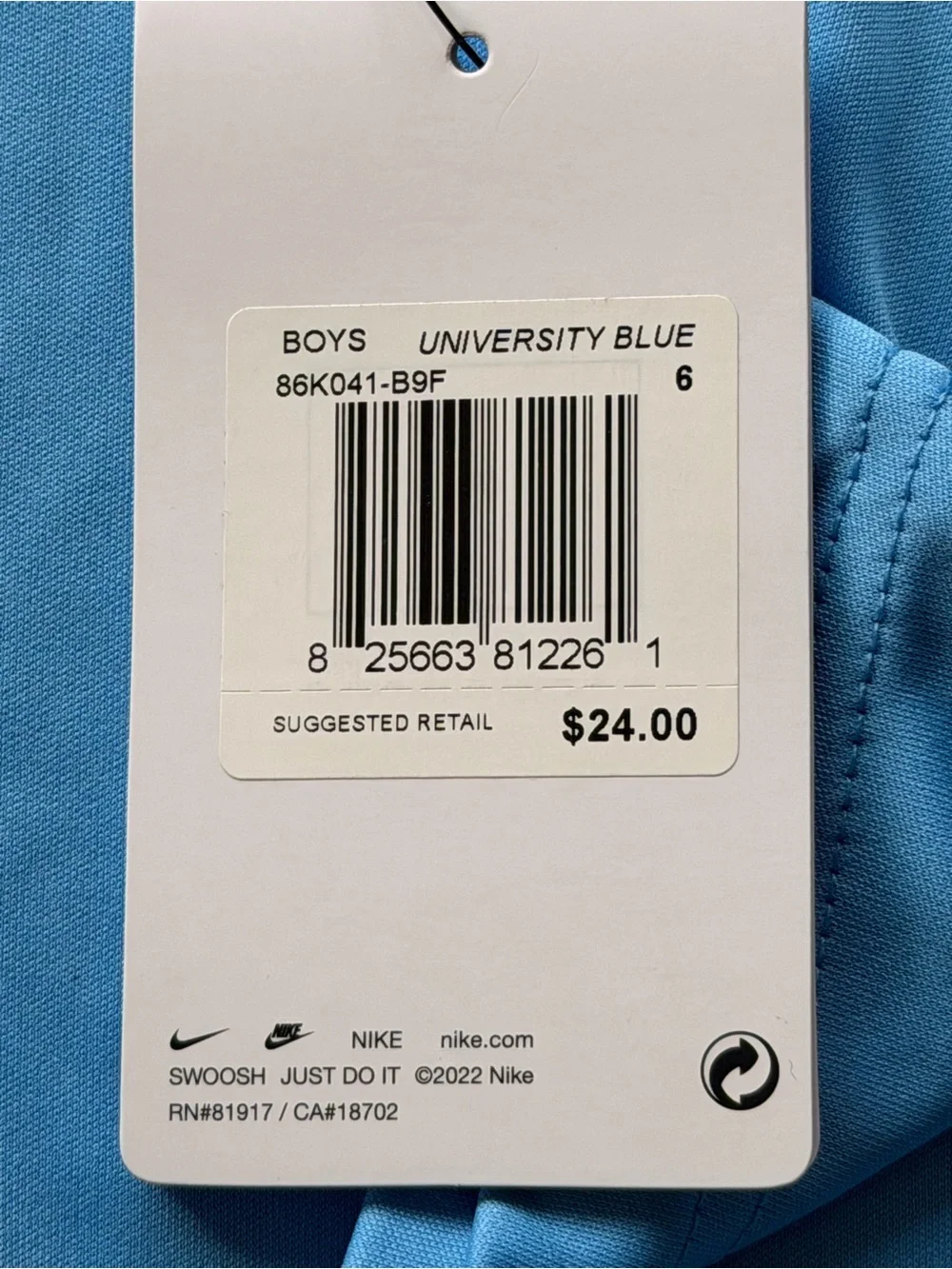 Nike Kids' Light Blue Long-Sleeve Graphic Performance Tee